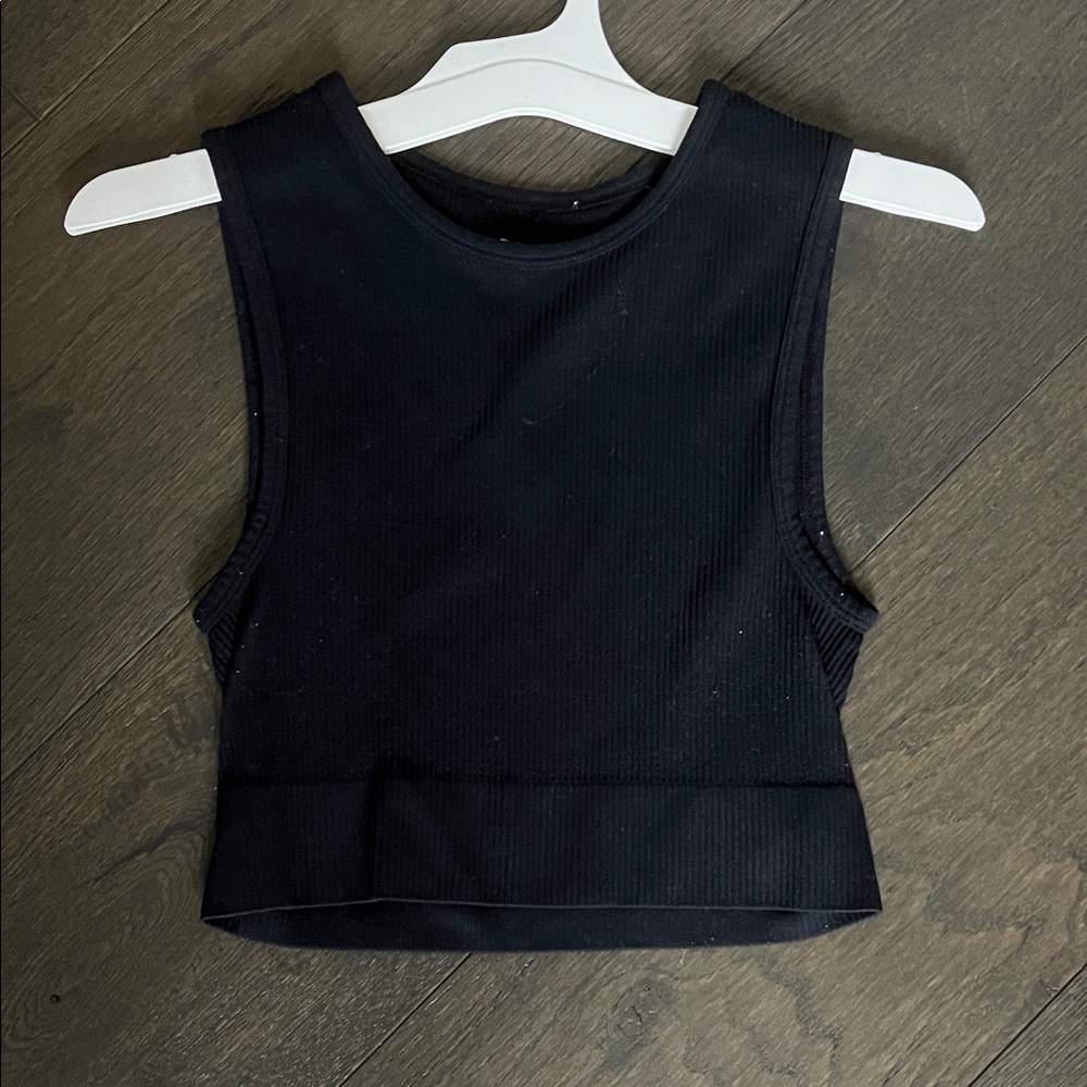 Garage Black Ribbed Tank Top